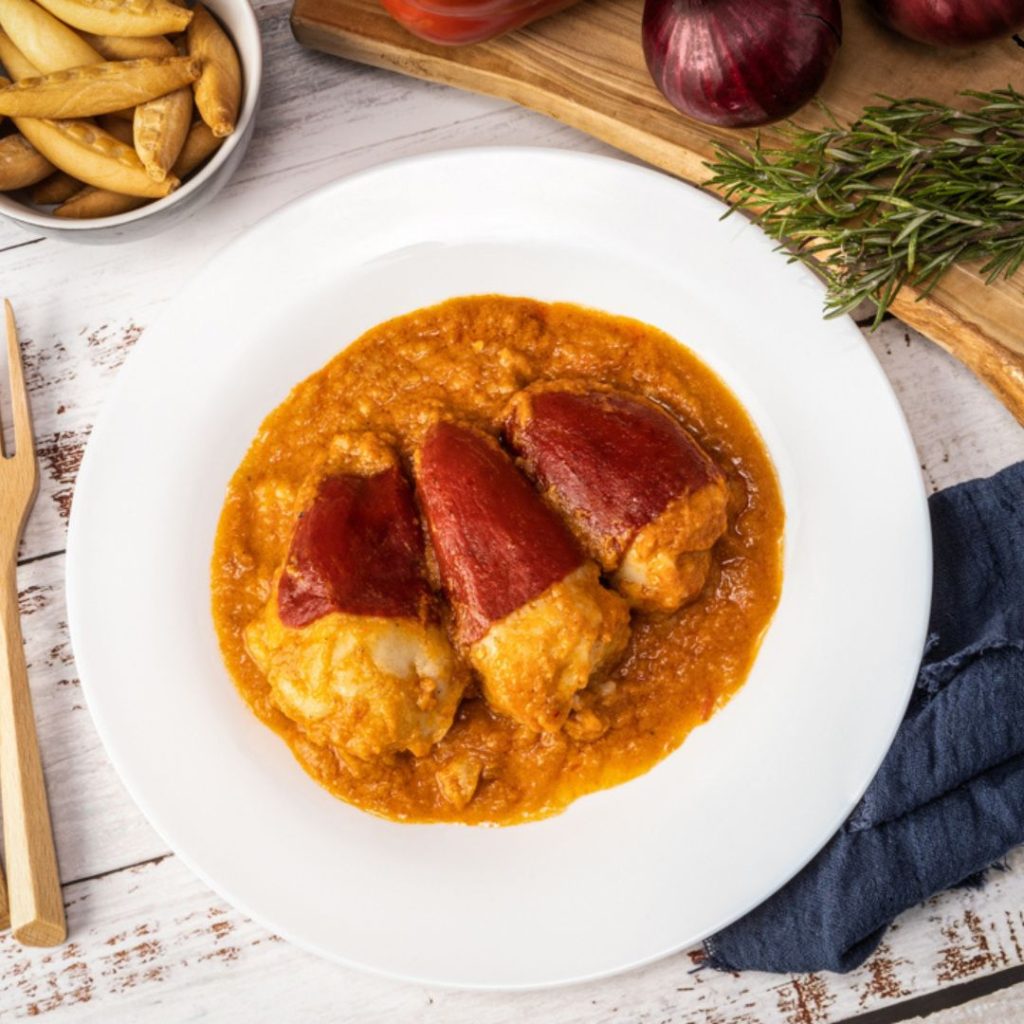 pimientos con bacalao